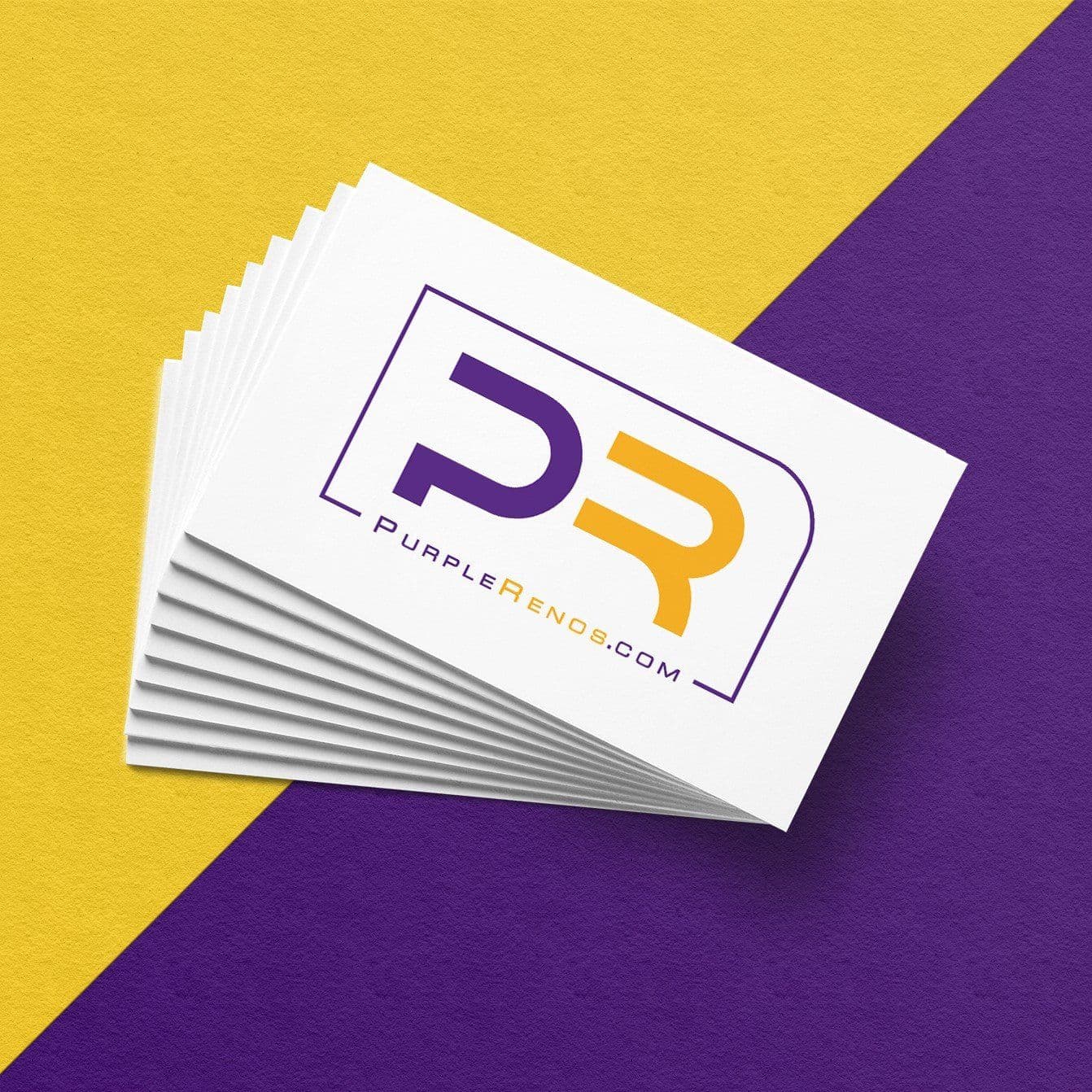 Stack of printed business cards