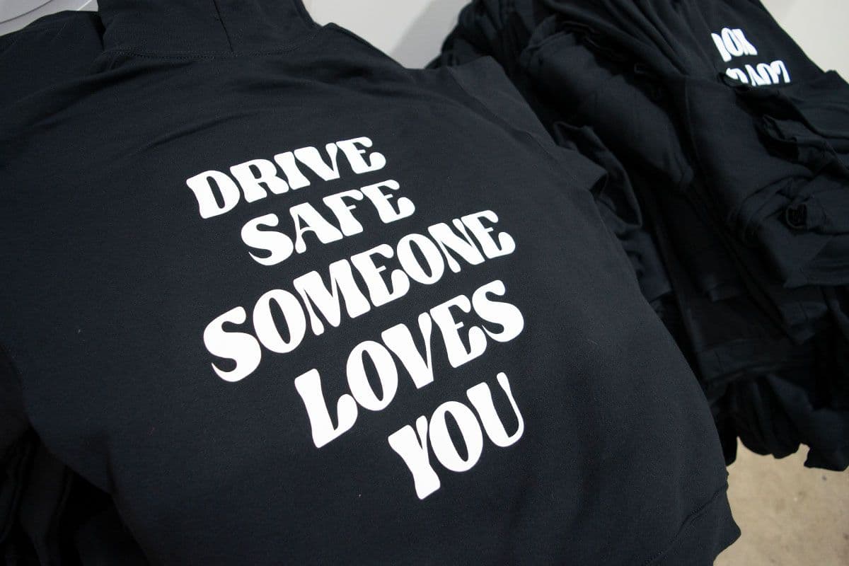 Custom printed black hoodies