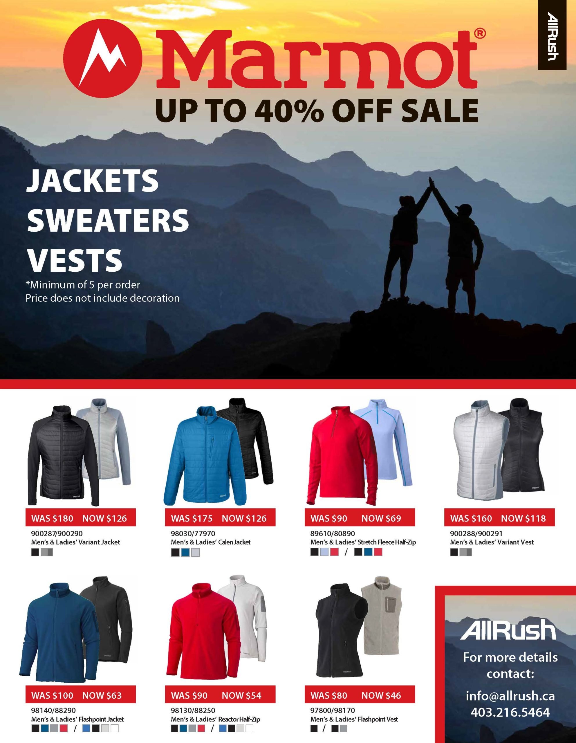 Marmot Jackets, Sweaters & Vests AllRush Print & Apparel